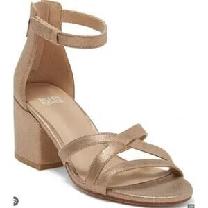 Eileen Fisher Noni Strappy Sandal in Gold Sparkle Size 10